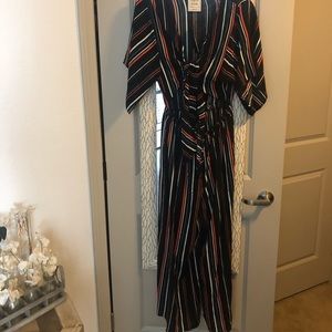 Black striped jumpsuit